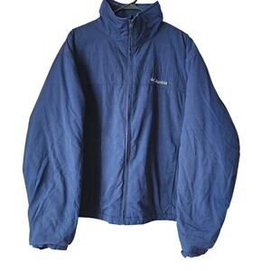 Columbia Sportswear Jacket Mens Size XL Blue Fleece Lined Full Zip Pockets Soft